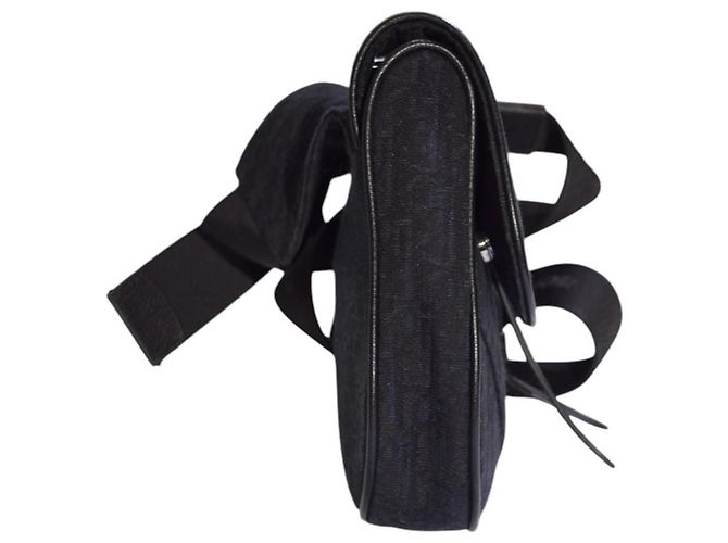 Borsa a tracolla CHRISTIAN DIOR in jacquard Oblique nero con scatola - vista 7