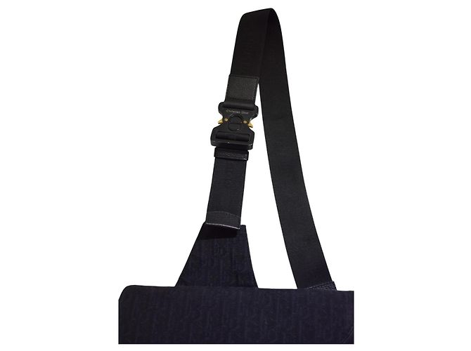 Borsa a tracolla CHRISTIAN DIOR in jacquard Oblique nero con scatola - vista 9
