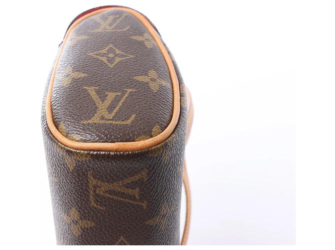 Slender Borsa Louis Vuitton Sonatine in tela Monogram marrone M51902 Rosso - vista 10
