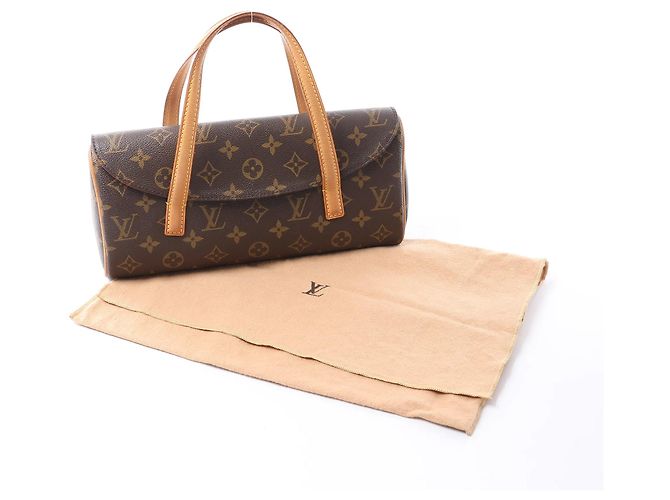 Slender Borsa Louis Vuitton Sonatine in tela Monogram marrone M51902 Rosso - vista 14
