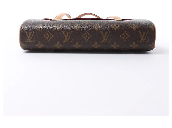 Slender Borsa Louis Vuitton Sonatine in tela Monogram marrone M51902 Rosso - vista 8