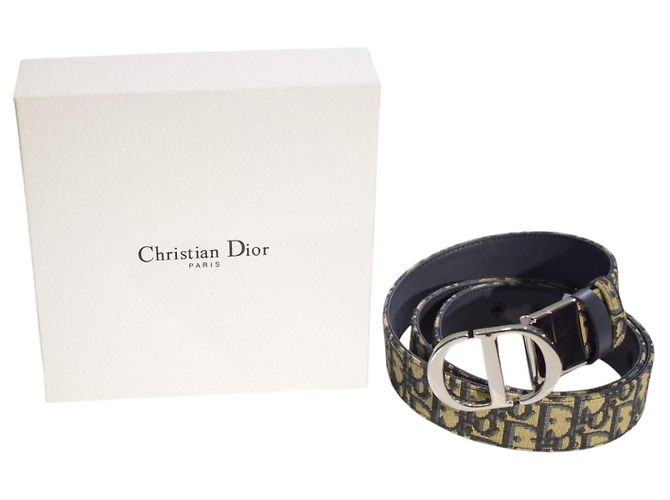 Christian Dior DIOR 30 Montaigne Gürtel Blue Oblique Jacquard Leather 95 38 mit BOX Braun Monogramm - Ansicht 5