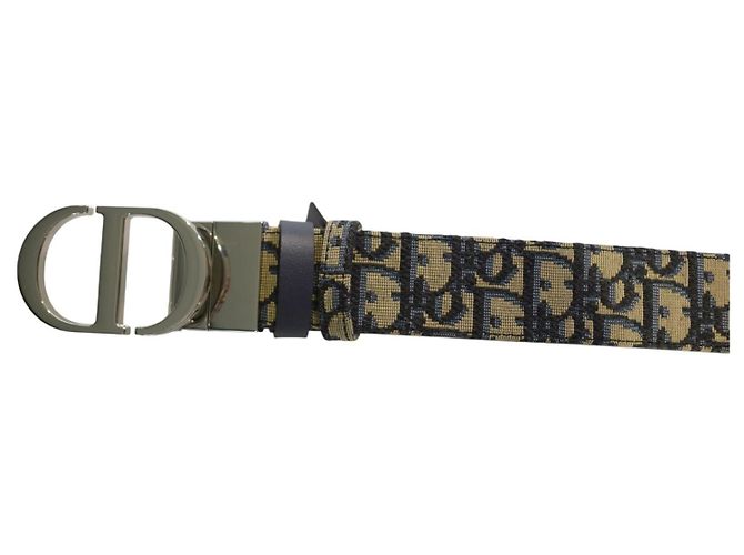Christian Dior DIOR 30 Montaigne Gürtel Blue Oblique Jacquard Leather 95 38 mit BOX Braun Monogramm - Ansicht 7
