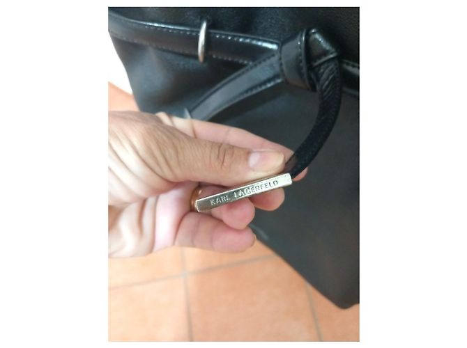 Borsa a spalla Karl Lagerfeld in pelle nera Nero - vista 3