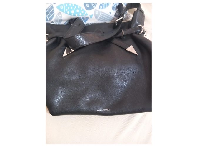 Borsa a spalla Karl Lagerfeld in pelle nera Nero - vista 6