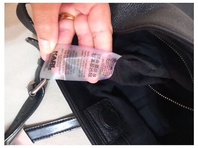 Borsa a spalla Karl Lagerfeld in pelle nera Nero - vista 8