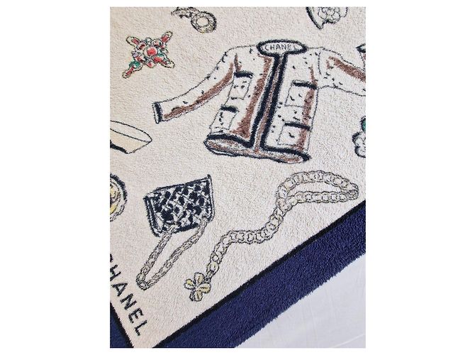 Timeless Toalla de playa Chanel 1994 Karl Lagerfeld Castaño Negro Blanco Azul Multicolor - vista 8