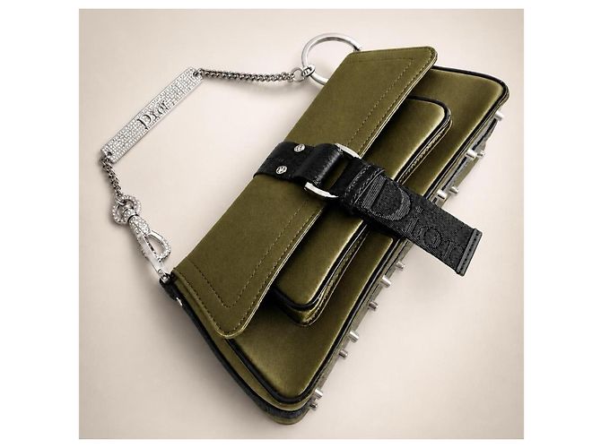 Saddle Dior Hardcore Trotter Extra Mini Tasche Grün Schwarz Silber Hardware - Ansicht 6