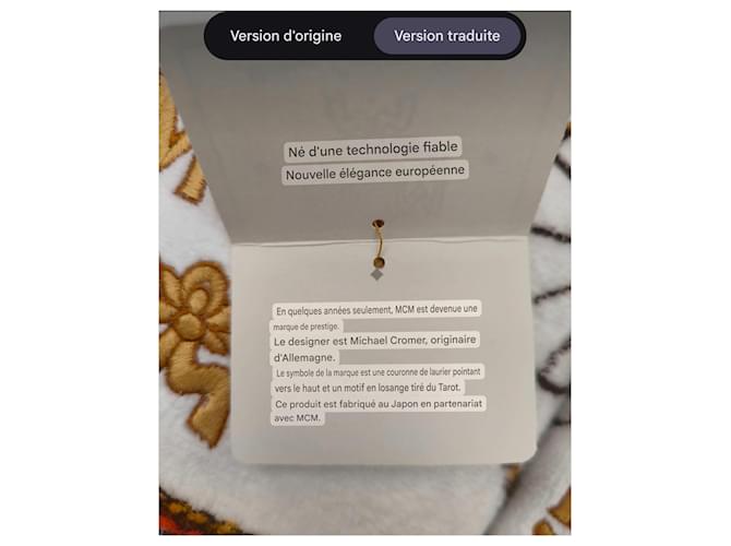 Set de serviettes de bain MCM Monogramme Marron Blanc Orange Bijouterie dorée - vue 10