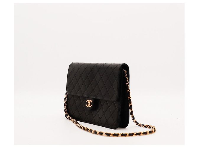 Borsa Flap in pelle trapuntata nera Chanel Nero - vista 2