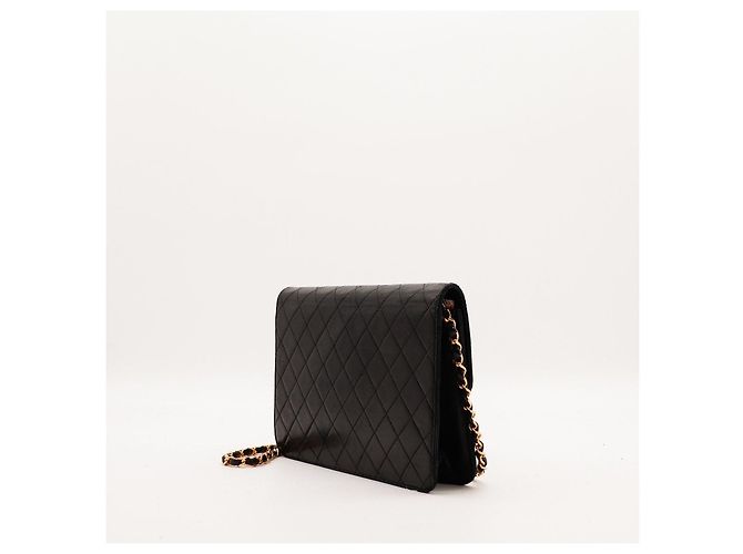 Borsa Flap in pelle trapuntata nera Chanel Nero - vista 4