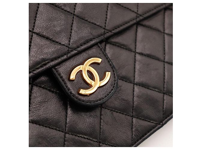 Borsa Flap in pelle trapuntata nera Chanel Nero - vista 7