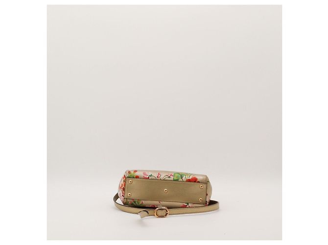 Borsa Gucci Bamboo Shopper con Stampa Floreale Rosa Rosso Beige Verde - vista 5