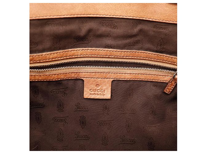 Bolsa Tote Gucci Monogram Canvas Bamboo Marrom Monograma - vista 7