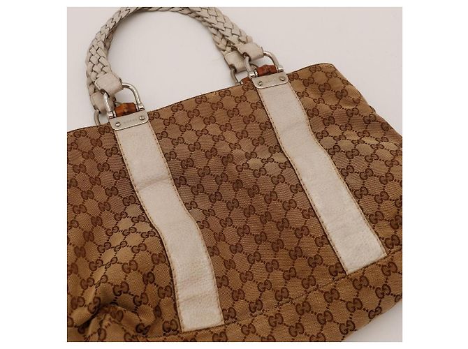 Borsa Tote in tela monogram Gucci Marrone Beige - vista 6