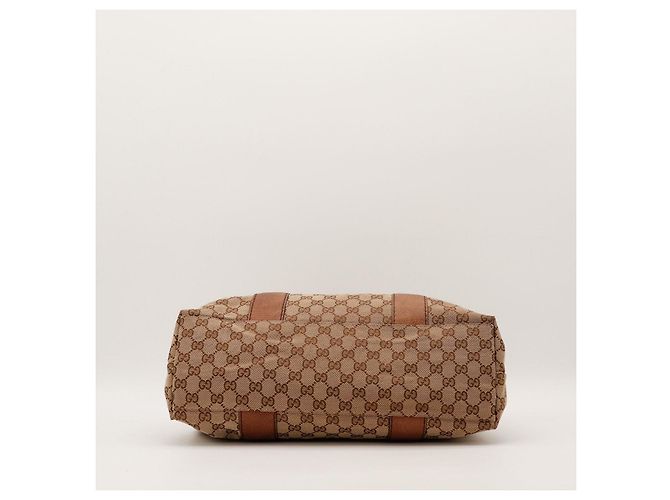 Bamboo Borsa Tote in tela monogrammata e pelle Gucci Marrone Beige - vista 5