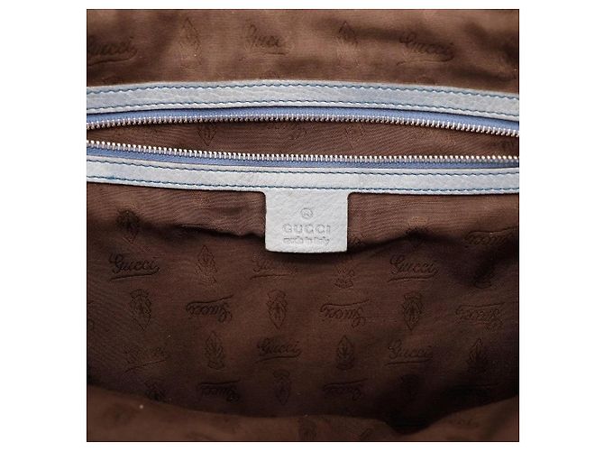 Borsa shopper Gucci Monogram Canvas Bamboo Marrone Beige - vista 8