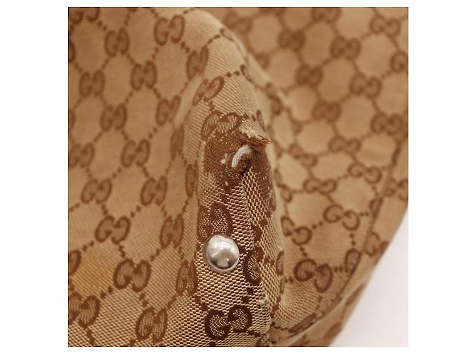 Gucci Monogram Canvas Tote Bag Braun Beige - Ansicht 13