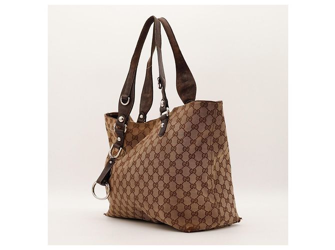 Gucci Monogram Canvas Tote Bag Braun Beige - Ansicht 2