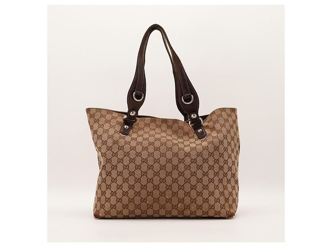 Gucci Monogram Canvas Tote Bag Braun Beige - Ansicht 3