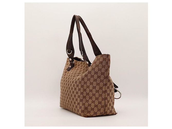 Gucci Monogram Canvas Tote Bag Braun Beige - Ansicht 4