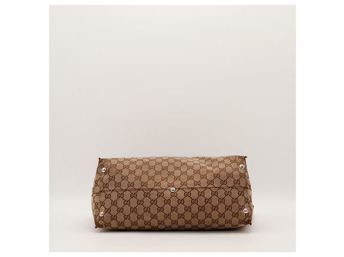 Gucci Monogram Canvas Tote Bag Braun Beige - Ansicht 5