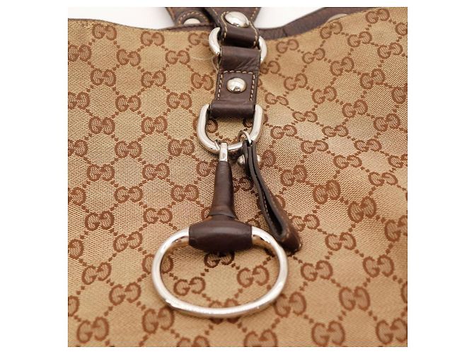 Gucci Monogram Canvas Tote Bag Braun Beige - Ansicht 7