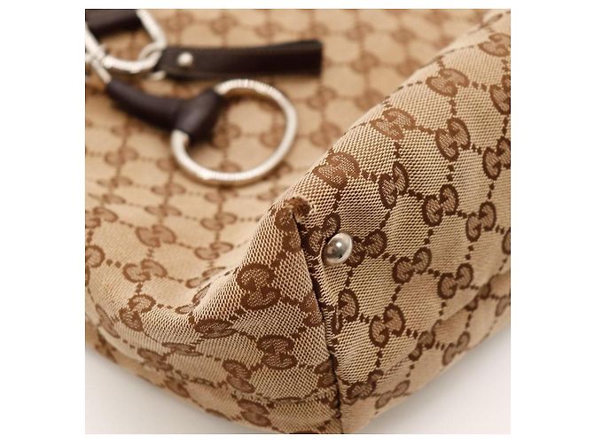 Borsa Tote in tela monogram Gucci Marrone Beige - vista 10