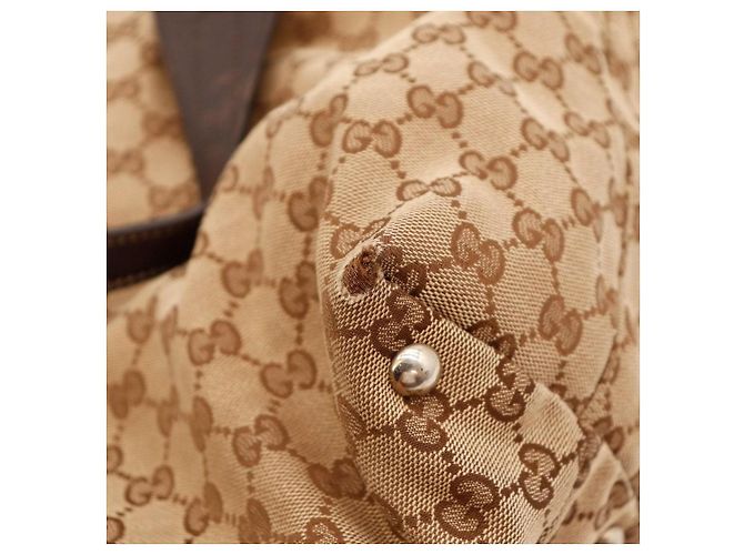 Borsa Tote in tela monogram Gucci Marrone Beige - vista 11