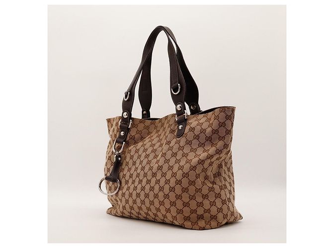 Borsa Tote in tela monogram Gucci Marrone Beige - vista 2
