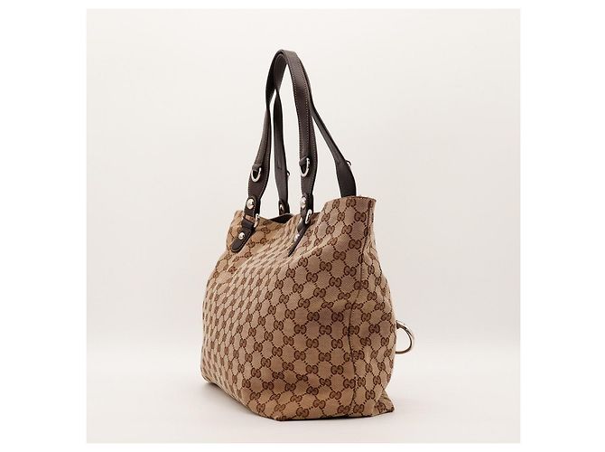Borsa Tote in tela monogram Gucci Marrone Beige - vista 4
