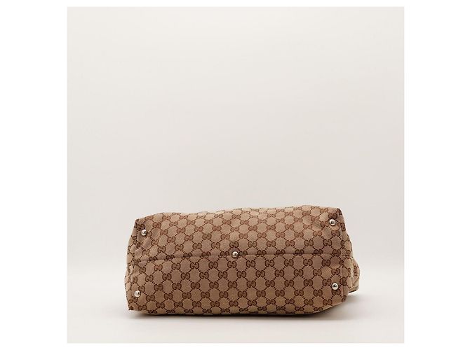 Borsa Tote in tela monogram Gucci Marrone Beige - vista 5
