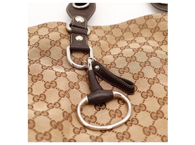 Borsa Tote in tela monogram Gucci Marrone Beige - vista 7