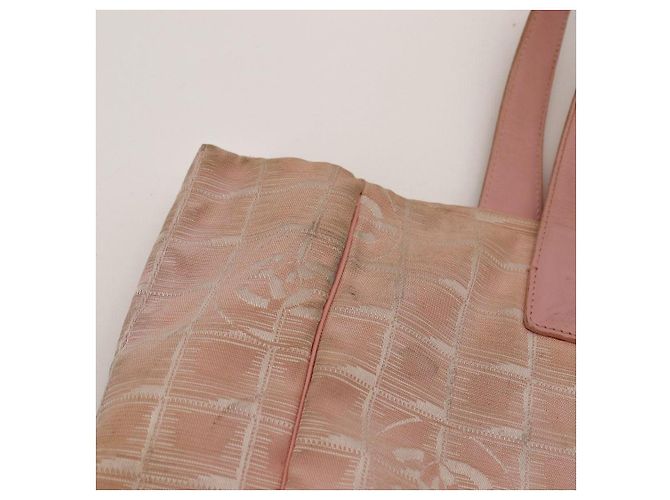 Borsa Tote Chanel in tessuto rosa Beige - vista 10