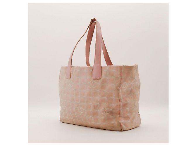 Borsa Tote Chanel in tessuto rosa Beige - vista 2