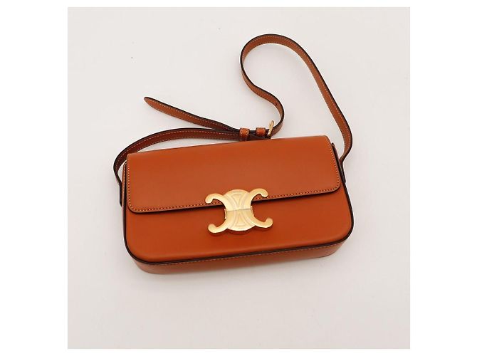 Céline Borsa Triomphe in pelle di vitello Marrone - vista 6