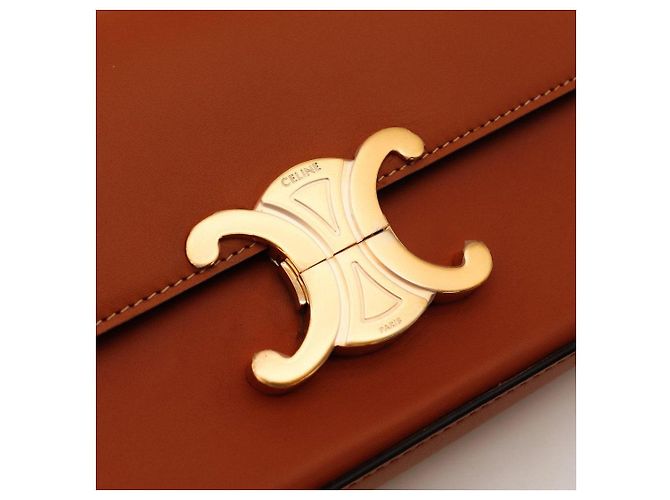 Céline Borsa Triomphe in pelle di vitello Marrone - vista 7