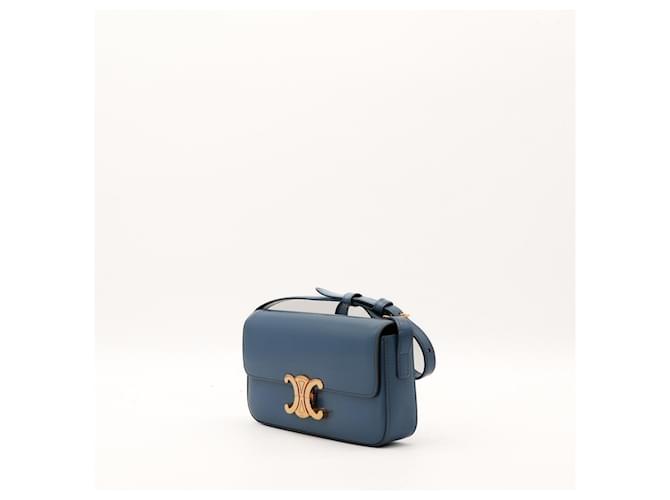 Céline Borsa Triomphe Celine in pelle blu - vista 2