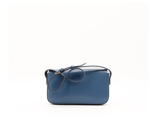 Céline Borsa Triomphe Celine in pelle blu - vista 3