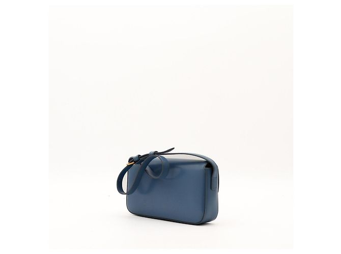 Céline Borsa Triomphe Celine in pelle blu - vista 4