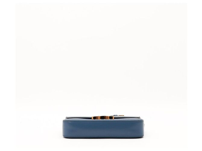 Céline Borsa Triomphe Celine in pelle blu - vista 5