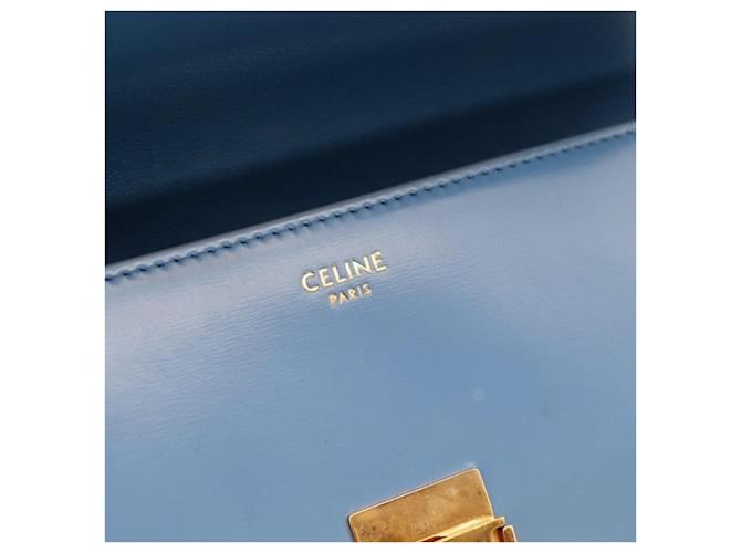 Céline Borsa Triomphe Celine in pelle blu - vista 8