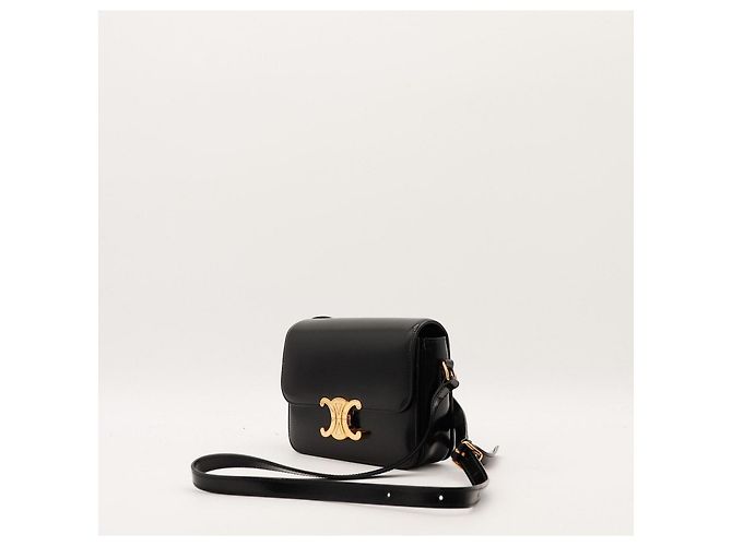 Céline Borsa a tracolla Celine Triomphe in pelle nera Nero - vista 2