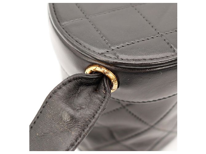 Vanity Beauty case Chanel in pelle trapuntata nera Nero - vista 8