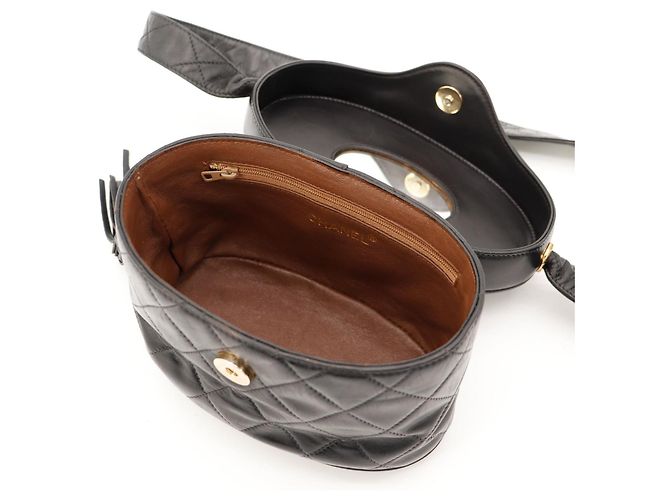 Vanity Beauty case Chanel in pelle trapuntata nera Nero - vista 9
