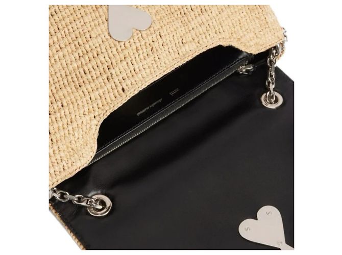 Borsa a tracolla in rafia Ami Paris De Coeur Paglia - vista 3