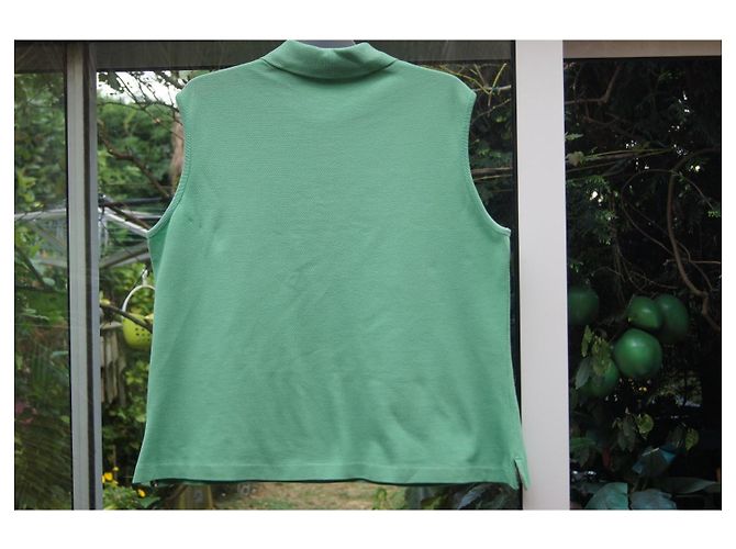 Burberry Polo sin mangas de algodón verde - vista 2