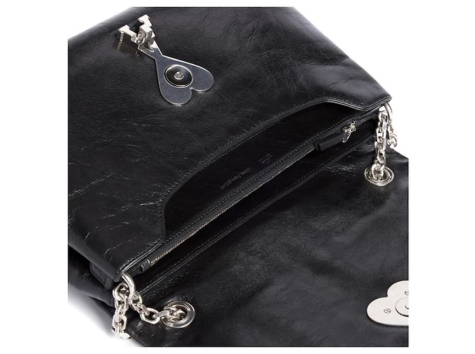 Ami Paris Bolso de hombro en cuero negro logo corazón - vista 3