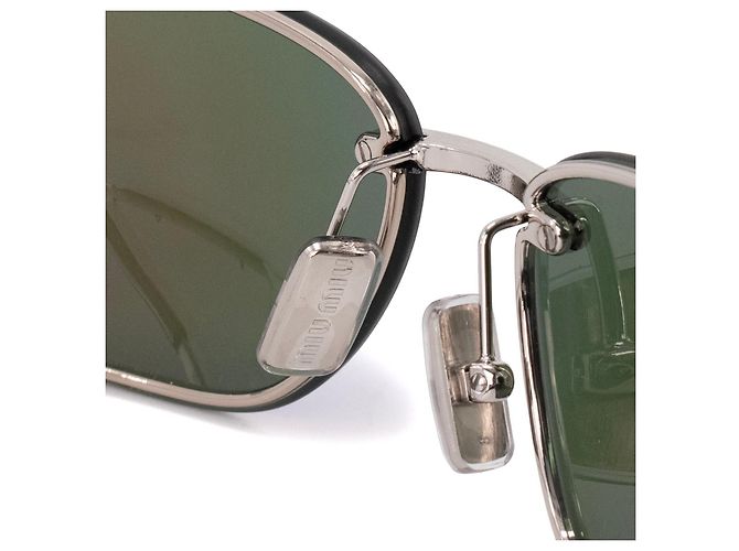 Miu Miu Sonnenbrille mit Metallrahmen Blau Metallisch - Ansicht 5