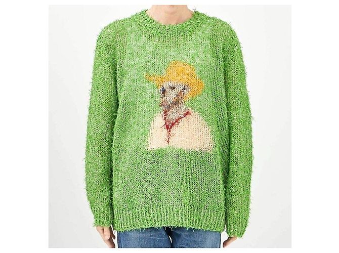 Autre Marque Top de manga larga Kota Gushiken SUMMER VAN GOGH de punto de algodón Verde - vista 3
